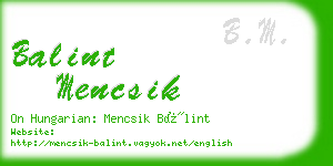 balint mencsik business card